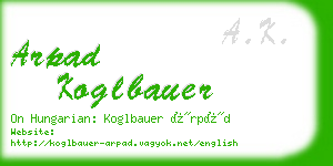 arpad koglbauer business card